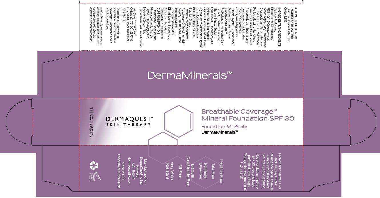 DermaQuest TM  Skin Therapy,  Breathable Coverage  TM  Mineral Foundation SPF-30, DermaMinerals TM